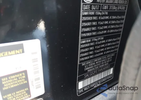 2017 Land Rover Range Rover 5.0L V8 Supercharged из США, поврежденный, VIN SALGS2FE1HA349903